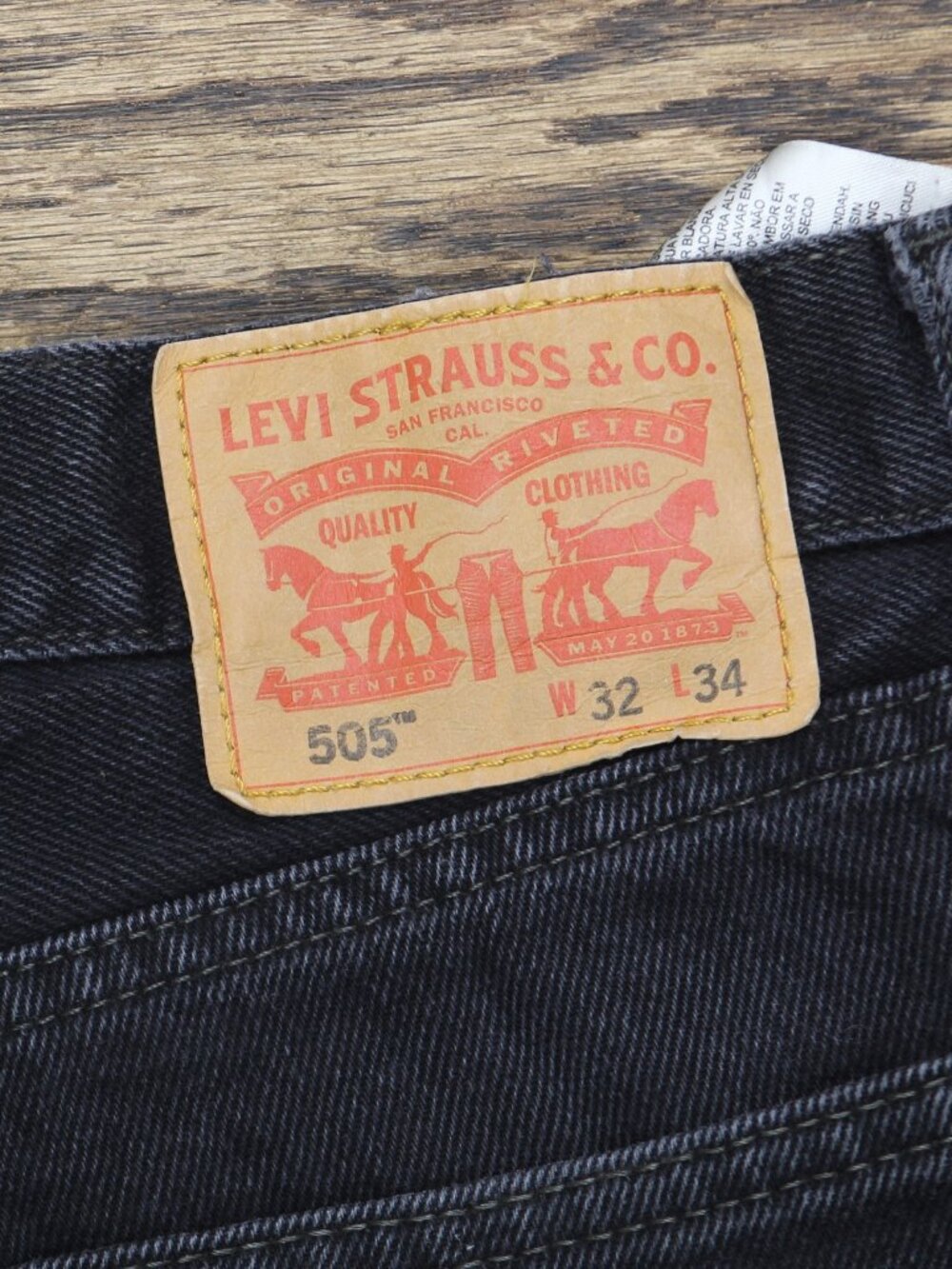 Levi'S Black Levi S Distressed Upcycle Straight Leg 505 Jeans Wash - Picture 3 of 8